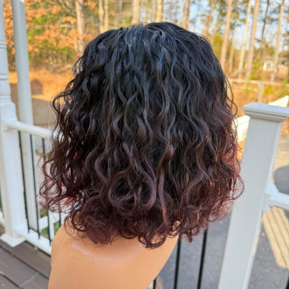 Josie -- 1B/350 curly super soft synthetic lace front wig