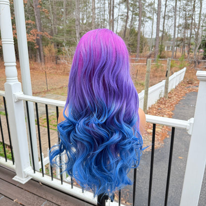 Sugar Plum - Ombre purple and blue lace frontal free parting space