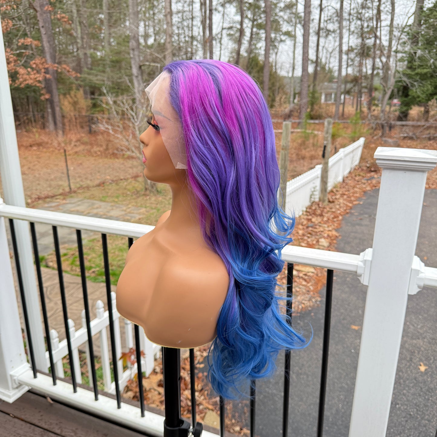 Sugar Plum - Ombre purple and blue lace frontal free parting space