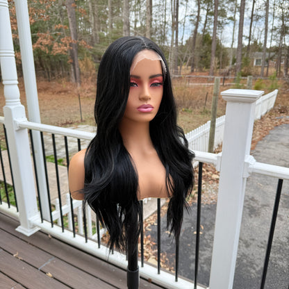 Tiana - 28" 1B long soft wavy synthetic wig