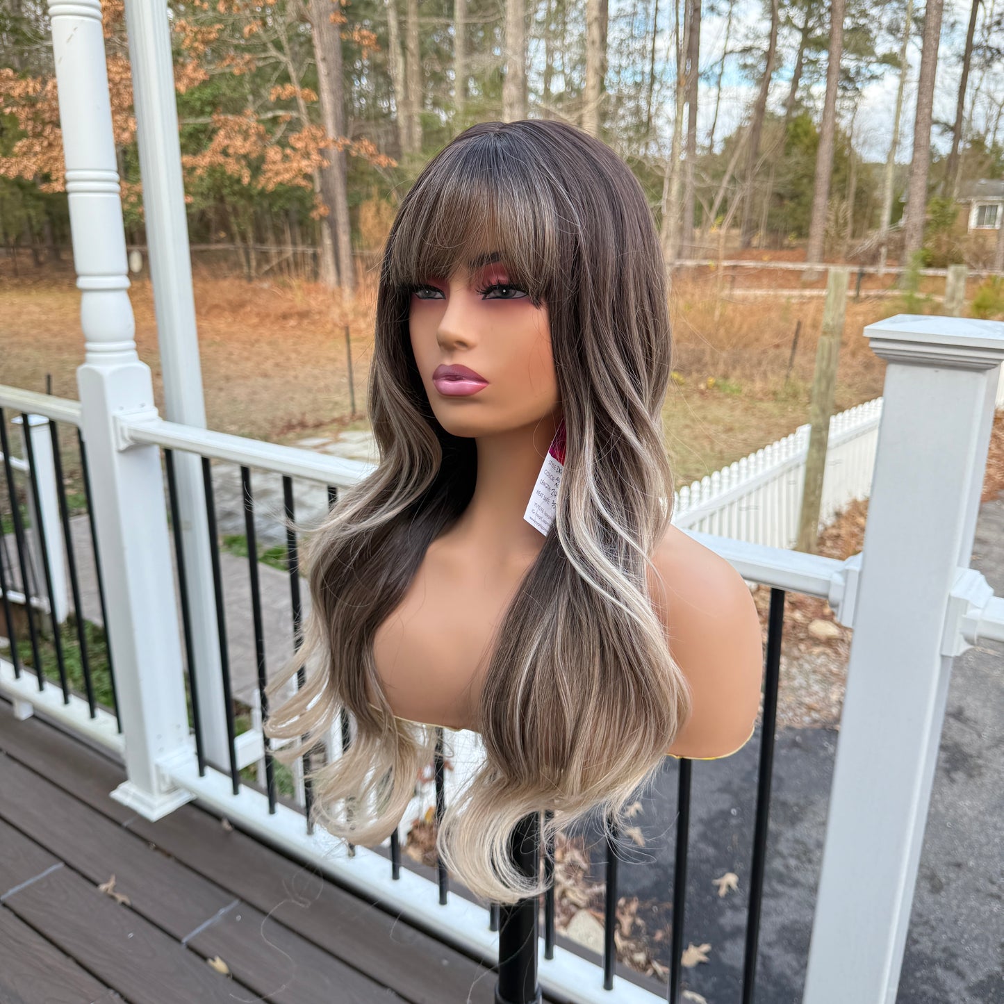 Dawn - Ash Brown synthetic wig with bangs