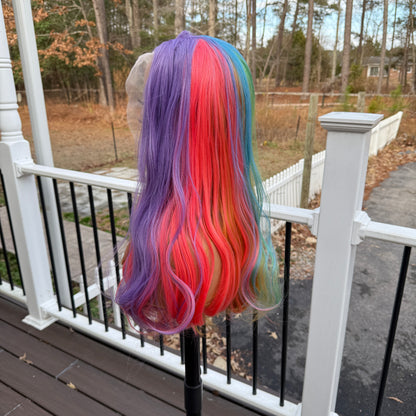 Victoria - Rainbow free parting synthetic lace frontal wig