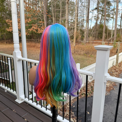 Victoria - Rainbow free parting synthetic lace frontal wig