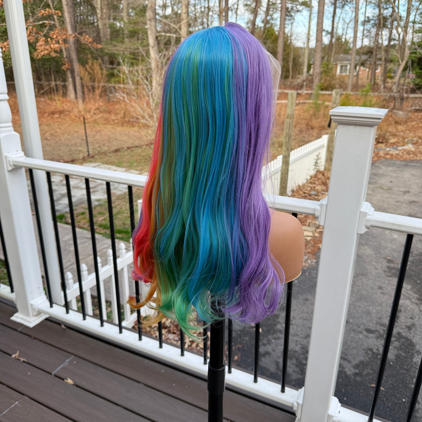 Victoria - Rainbow free parting synthetic lace frontal wig