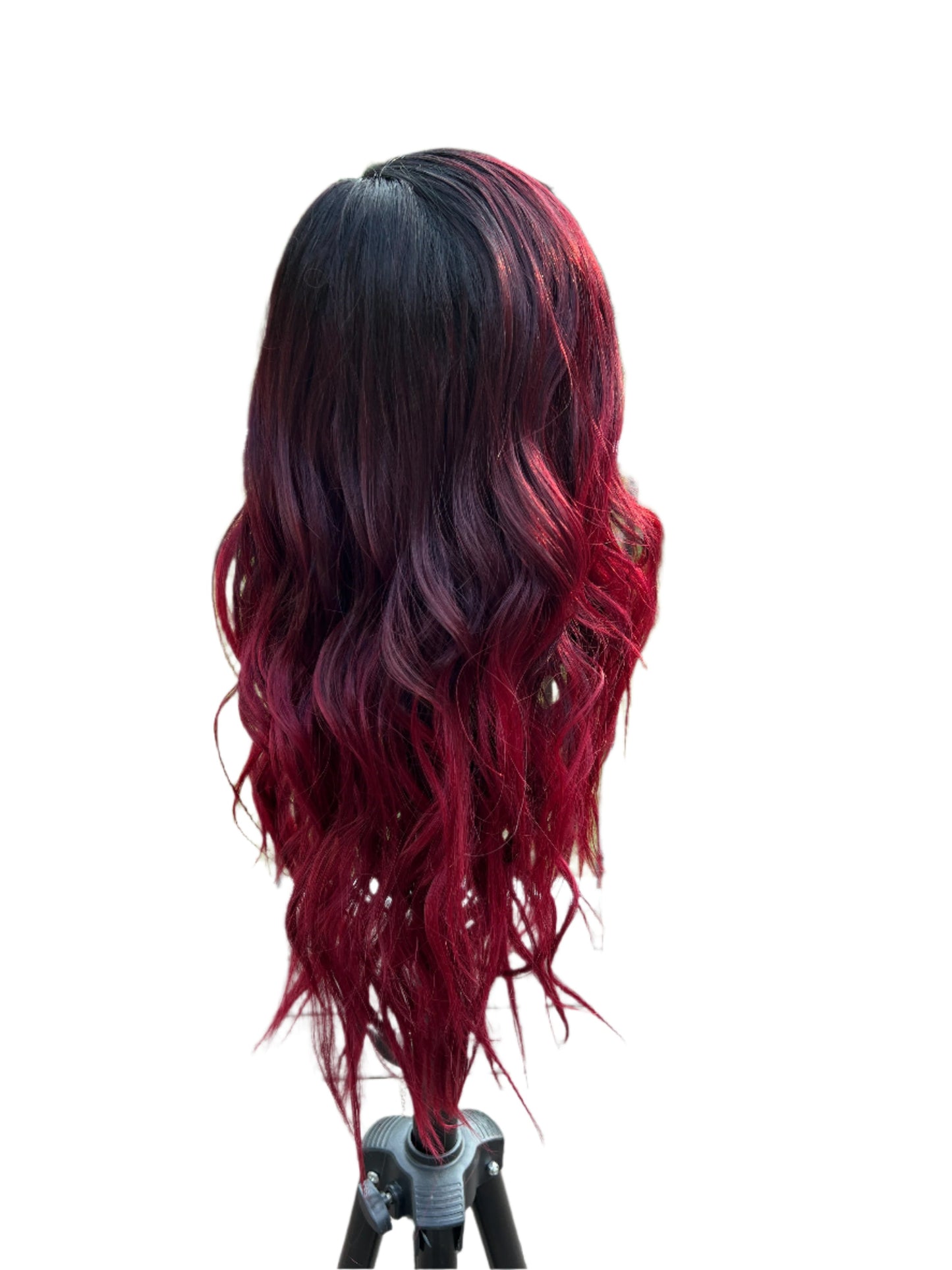 Tara - Dark root ombre reds synthetic lace front wig