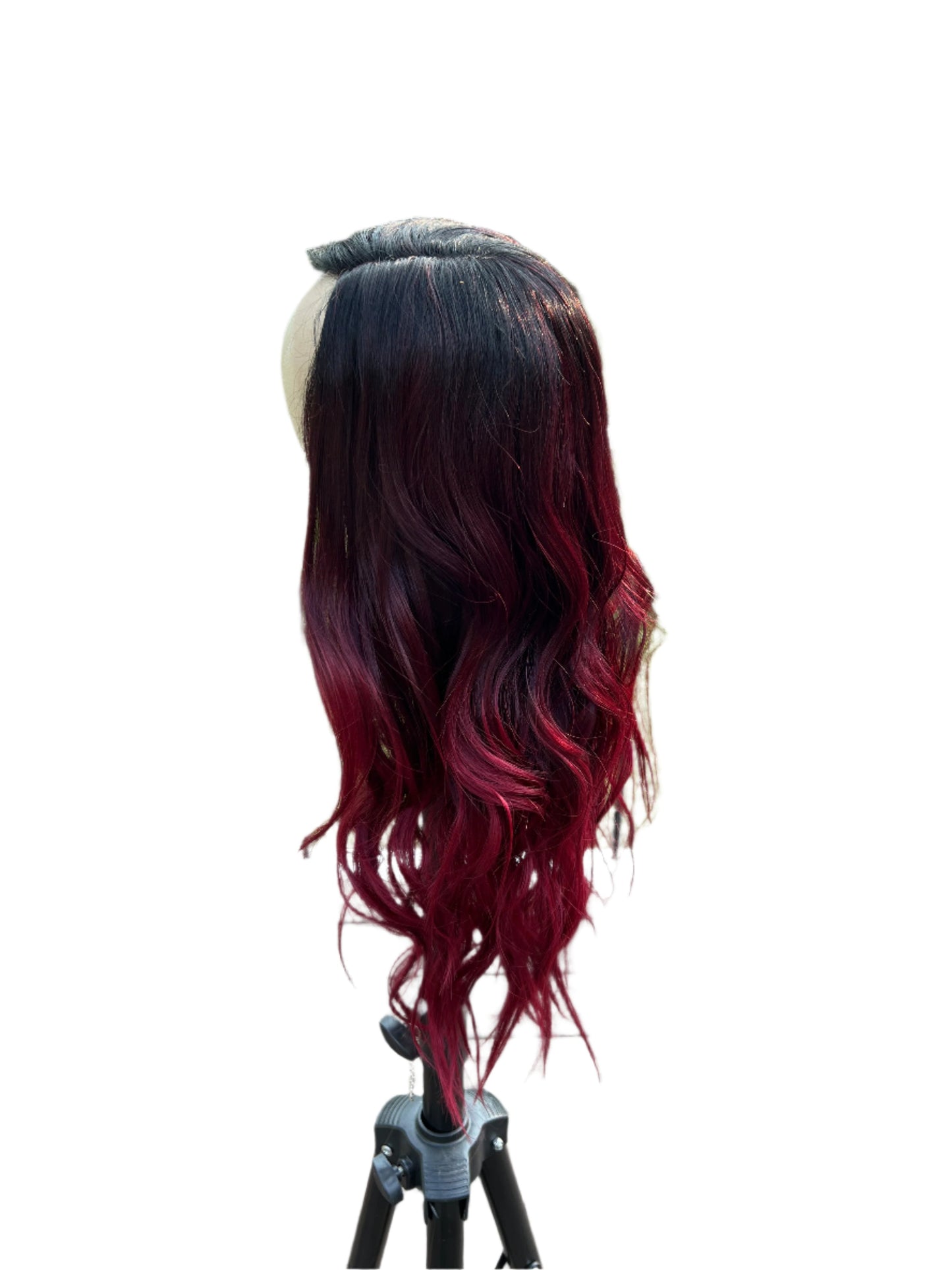 Tara - Dark root ombre reds synthetic lace front wig