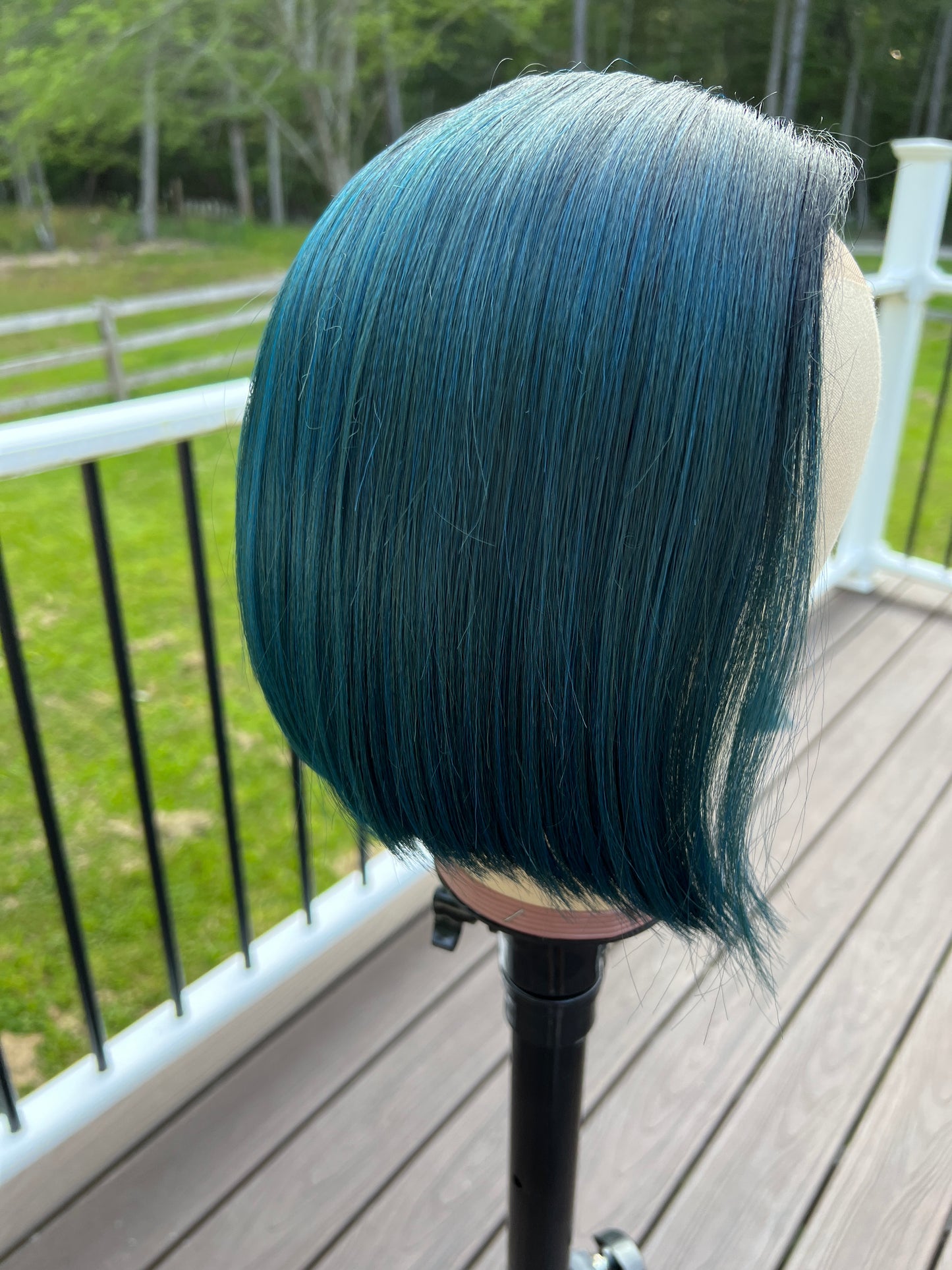 Kylie - Emerald Teal sleek bob synthetic lace front wig - TT1BTTGREEN