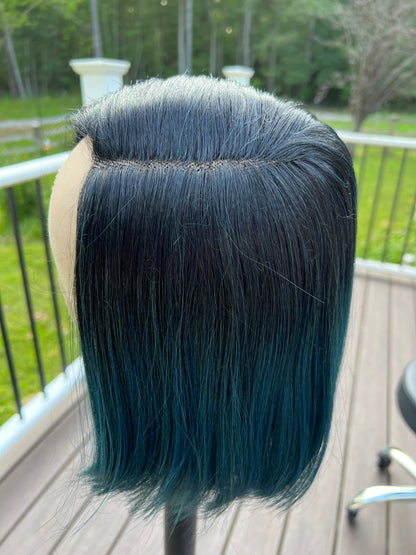 Kylie - Emerald Teal sleek bob synthetic lace front wig - TT1BTTGREEN