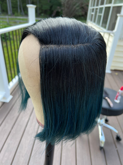 Kylie - Emerald Teal sleek bob synthetic lace front wig - TT1BTTGREEN