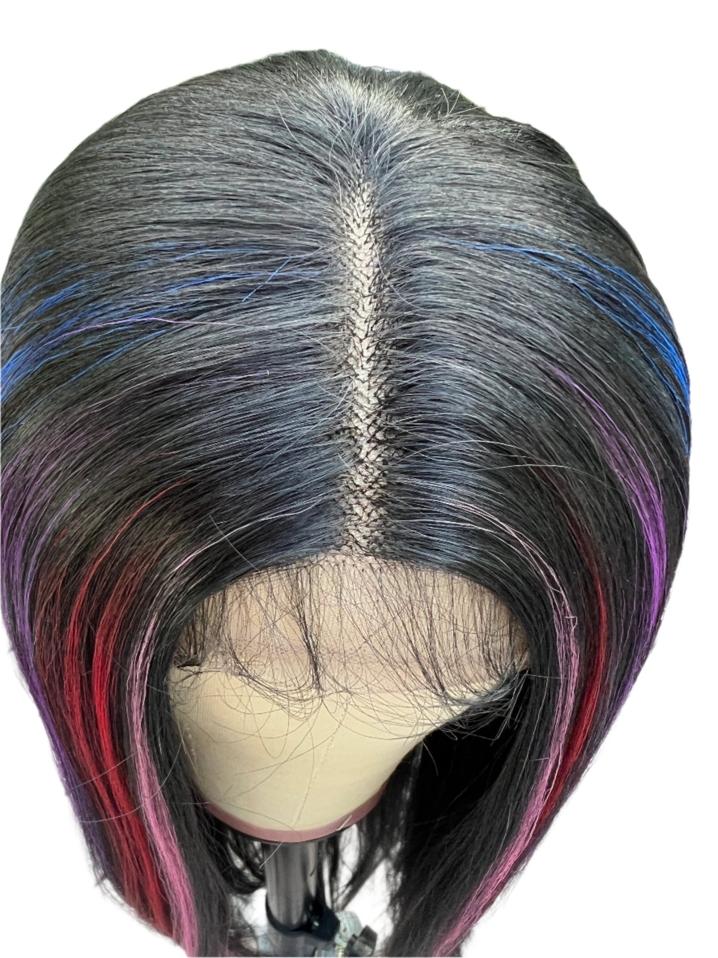 Candy Stripe - Black Rainbow lace front wig