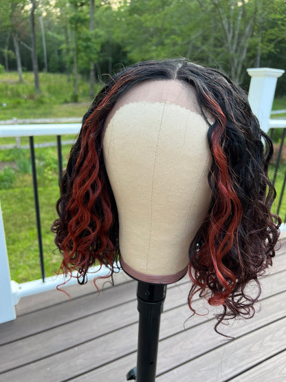 Josie -- 1B/350 curly super soft synthetic lace front wig