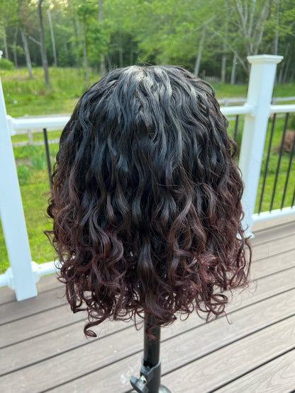 Josie -- 1B/350 curly super soft synthetic lace front wig