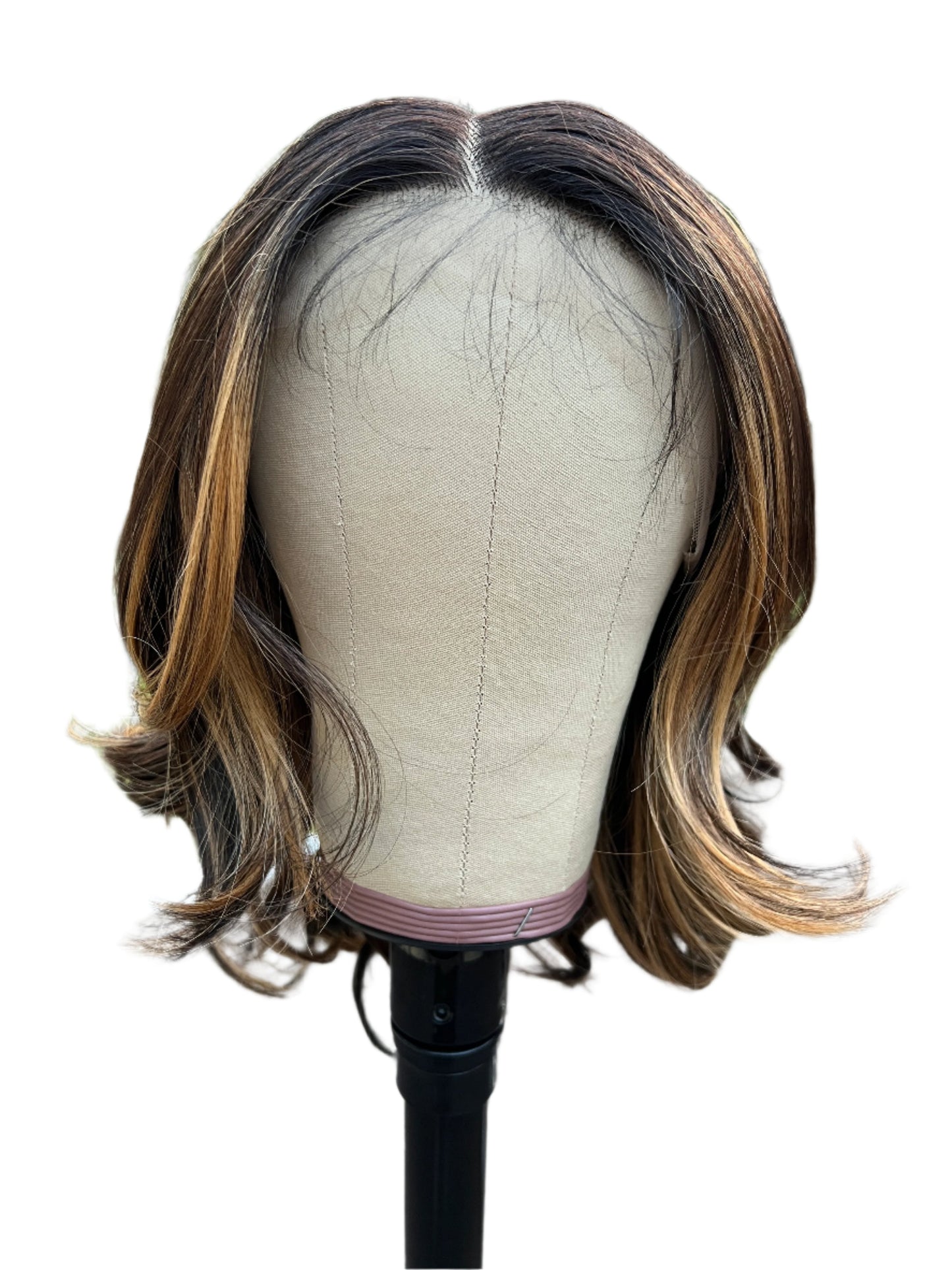 Jana - 16" Highlighted Brown and blonde synthetic wig