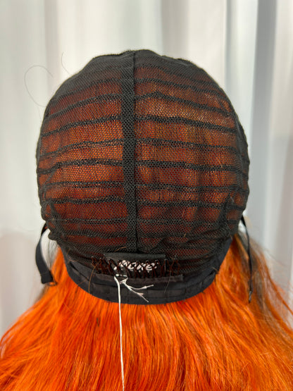 Black & Orange Mane Concept Human Hair Mix lace front wig BSHS207 COTTON