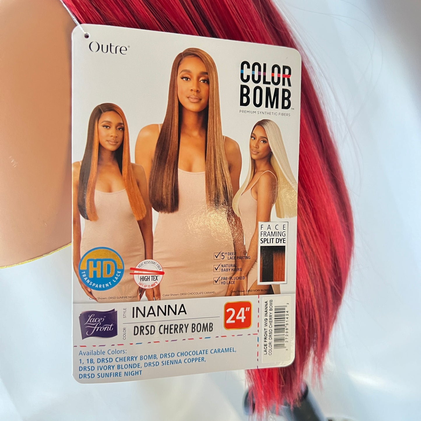 Outre Color Bomb Synthetic Lace Front Wig - Inanna Cherry bomb