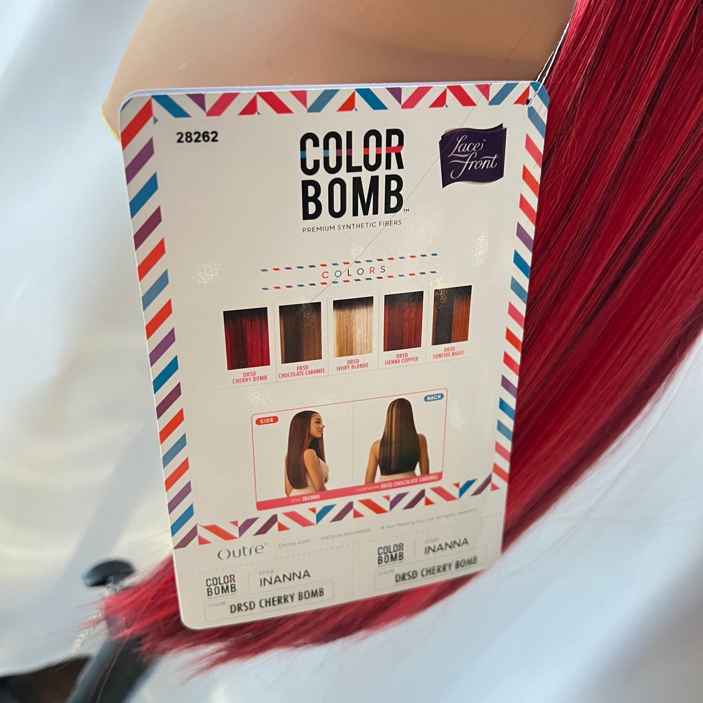 Outre Color Bomb Synthetic Lace Front Wig - Inanna Cherry bomb