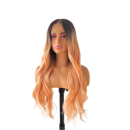 Stacy - 360 Synthetic Lace Front 28 Inch Body Wave Peach Wig