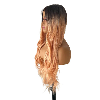 Stacy - 360 Synthetic Lace Front 28 Inch Body Wave Peach Wig