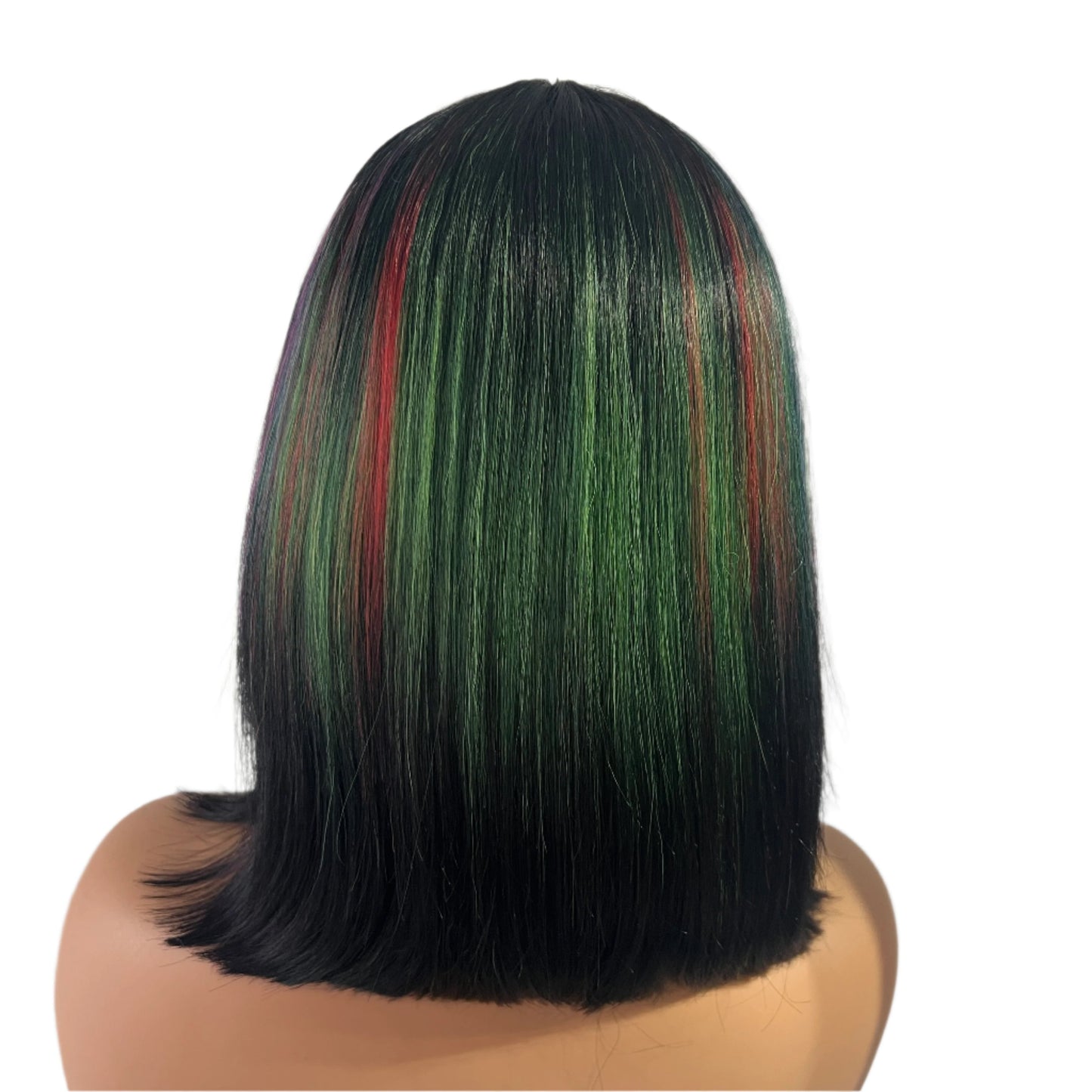 Rainbow Bob Wig 14" - Motown Tress LDP-Ruby14 in P1B Rainbow