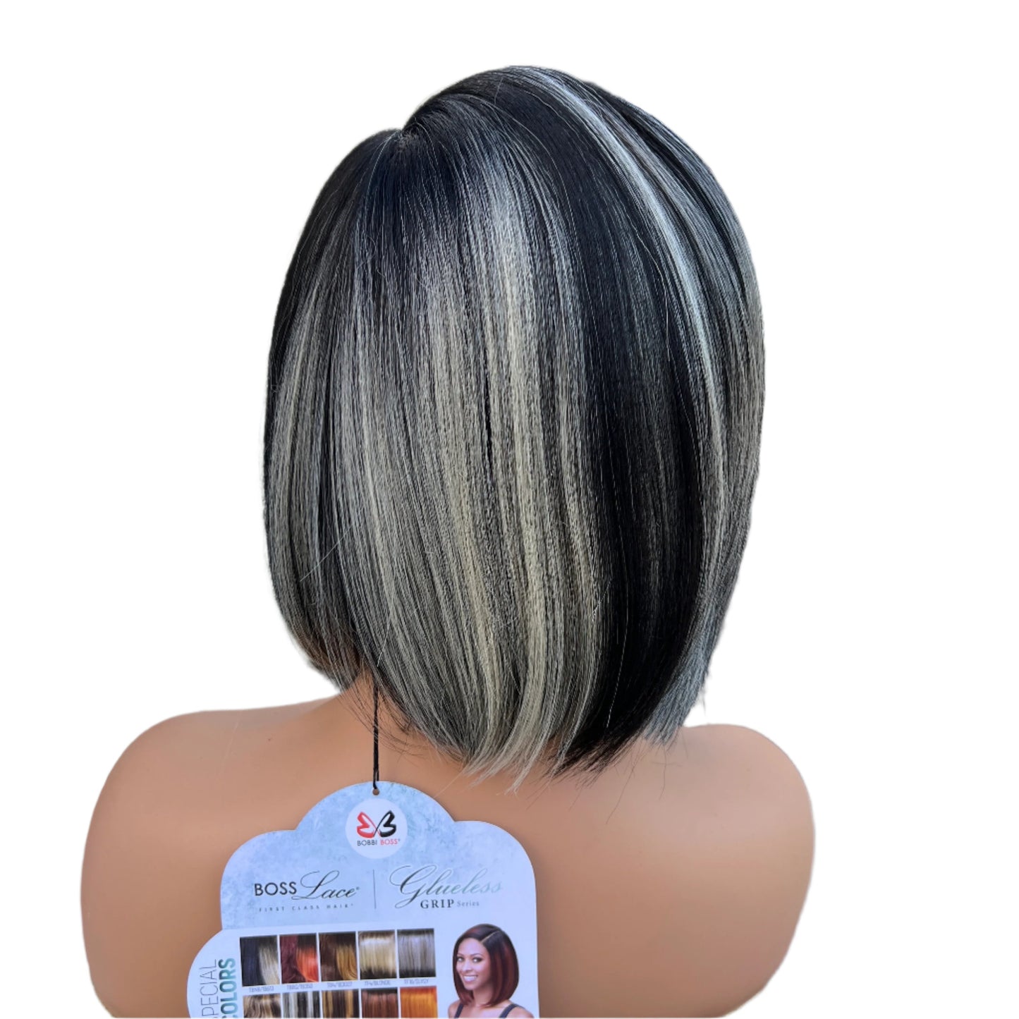 Bobbi Boss Bob Style Synthetic Hair Wig - MLF700 MELANIE, 5.5" HD Lace Wigs with Glueless Grip Series, High Heat Resistant Wigs