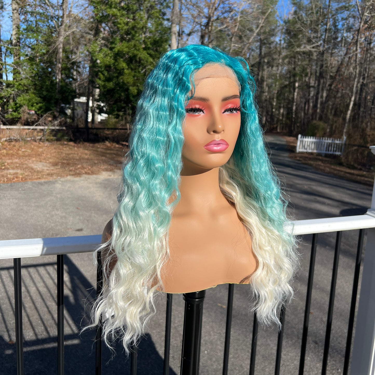 Ombre Green Blonde Wig - Its a Wig 5G TRUE HD Lace Front Wig Crimped Hair 5