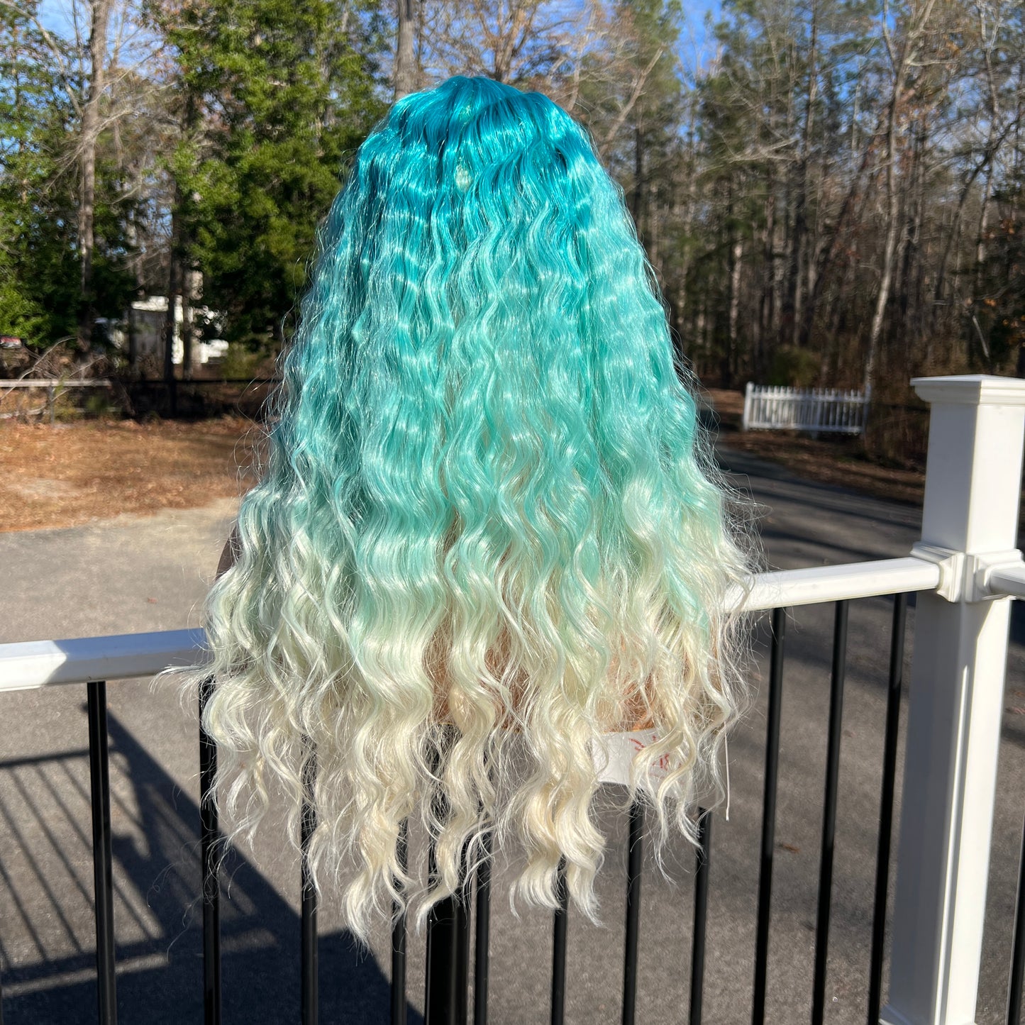 Ombre Green Blonde Wig - Its a Wig 5G TRUE HD Lace Front Wig Crimped Hair 5