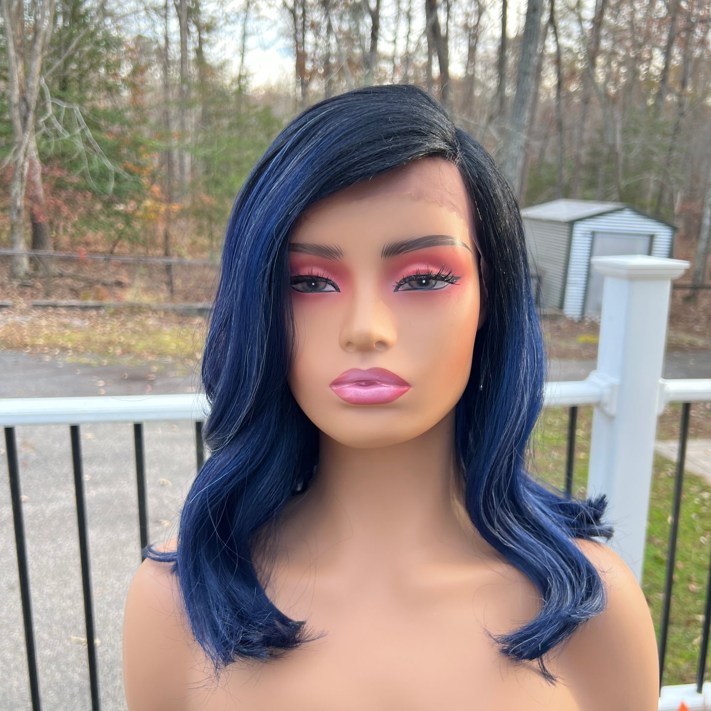 Natasha - Two Tone Black and Blue Lace front Wig