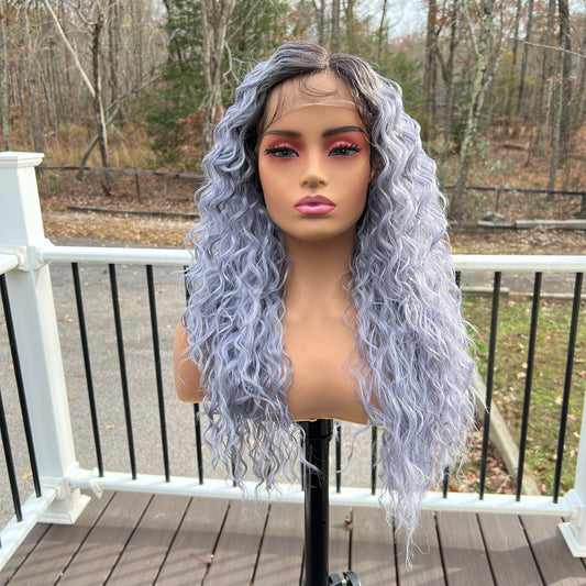 Purple wig Sensationnel Lace Front Wig Dashly Wig UNIT 3 - T4 ICY LAVENDER