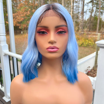 Outre Color Bomb Water Color Ombre JHALAY Lace Front Synthetic Wig - Blue