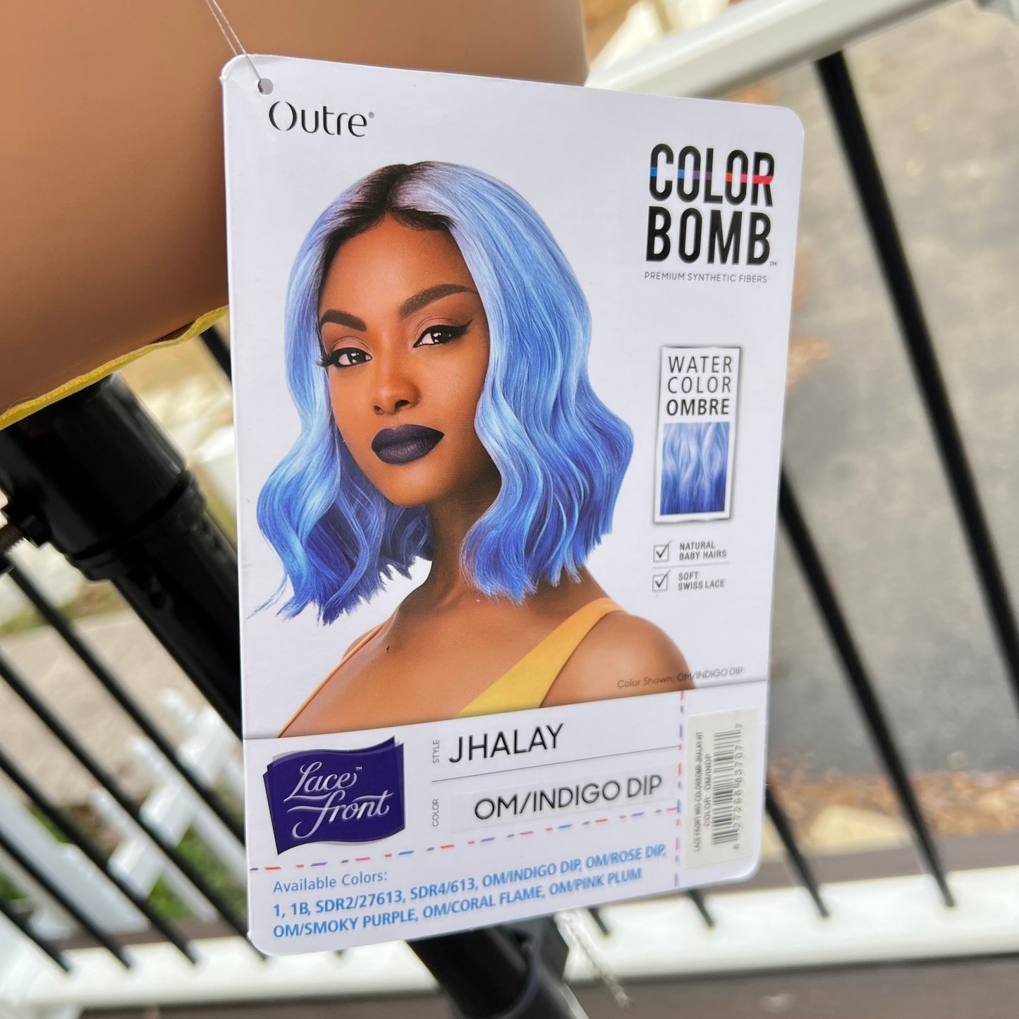 Outre Color Bomb Water Color Ombre JHALAY Lace Front Synthetic Wig - Blue