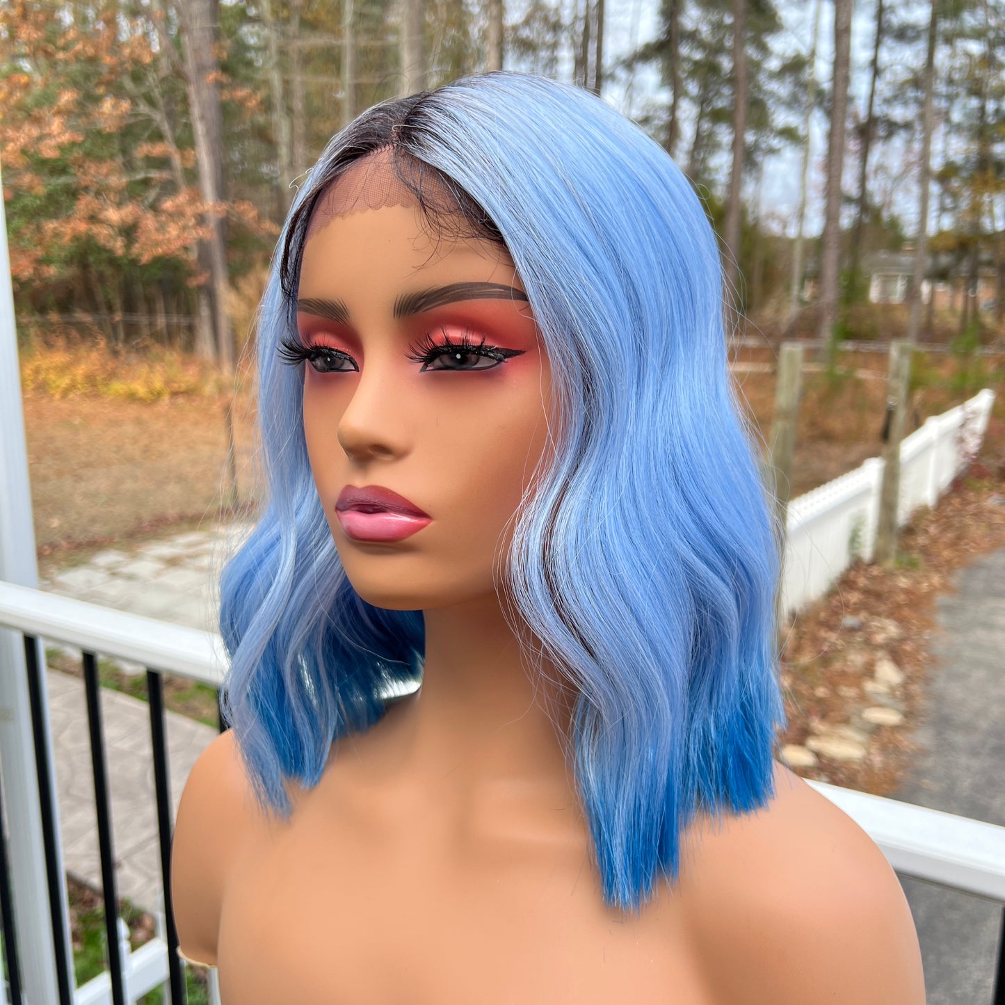 Outre Color Bomb Water Color Ombre JHALAY Lace Front Synthetic Wig - Blue