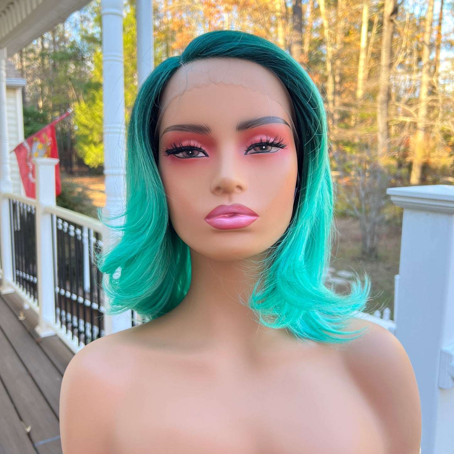 Jade - Synthetic Green Lace front Wig