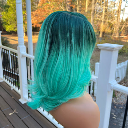 Jade - Synthetic Green Lace front Wig