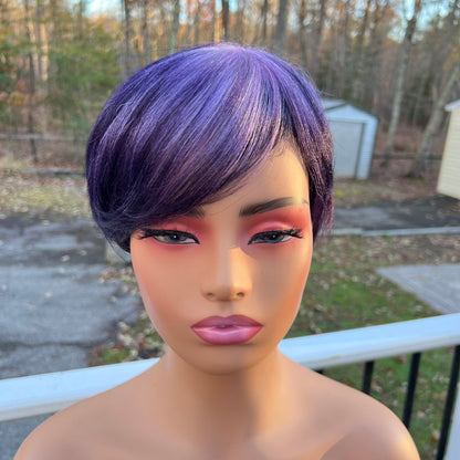 Leah Purple - Ombre Purple Pixie Wig