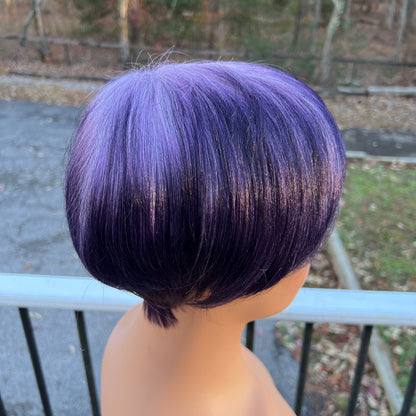 Leah Purple - Ombre Purple Pixie Wig