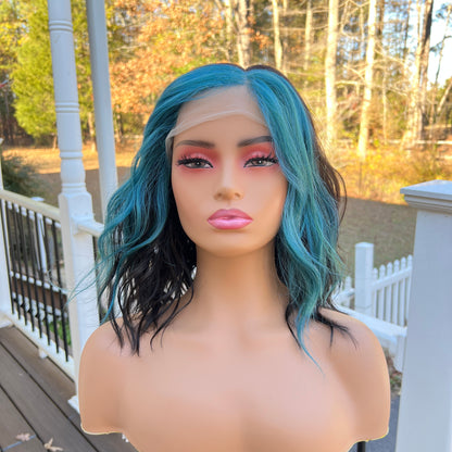 Beshe LLDP-ZULA FF Natural  Sea Green synthetic lacefront 15" wig