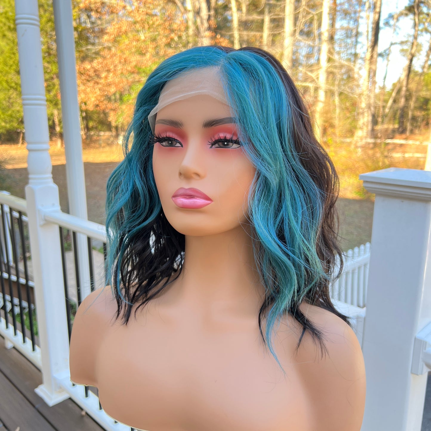 Beshe LLDP-ZULA FF Natural  Sea Green synthetic lacefront 15" wig