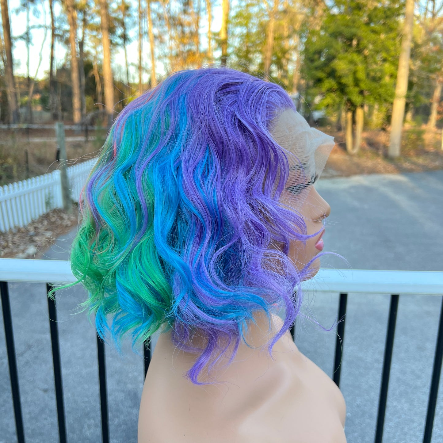 Lollipop - Free parting Short rainbow wig