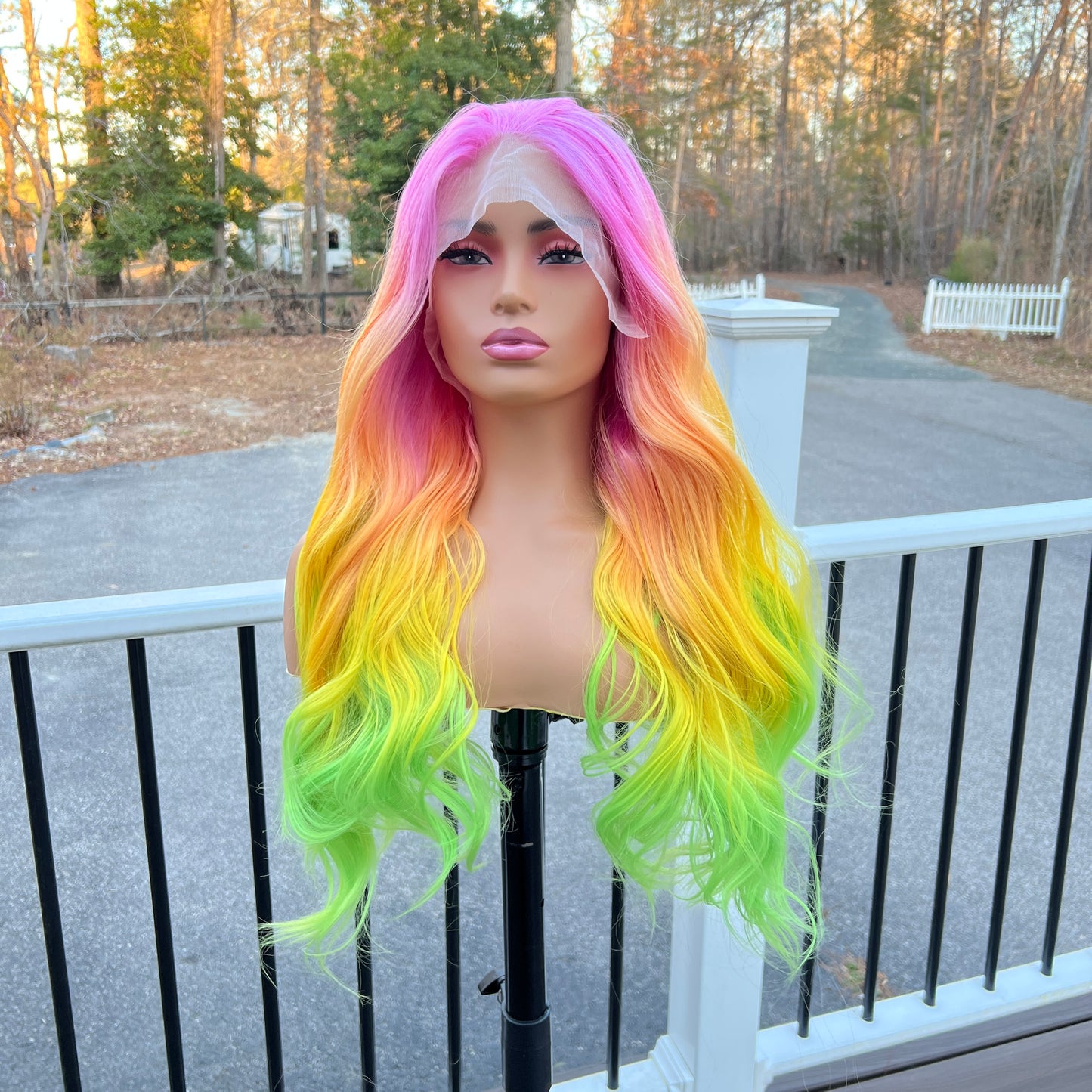 Rainbow Sorbet Lacefront free parting space wig