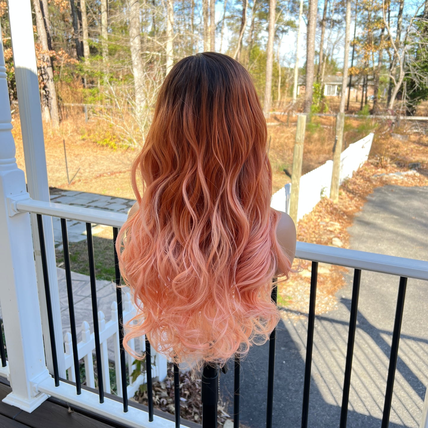 Ellie - Ombre Peach Synthetic lace front wig