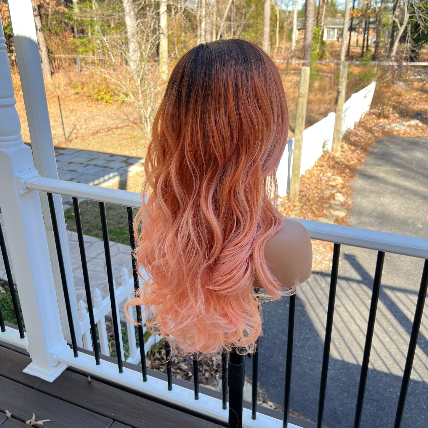 Ellie - Ombre Peach Synthetic lace front wig