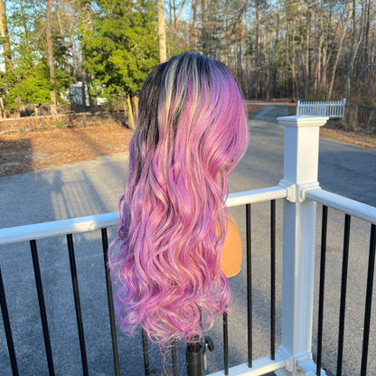 Ellie - Purple Synthetic lace front Wig