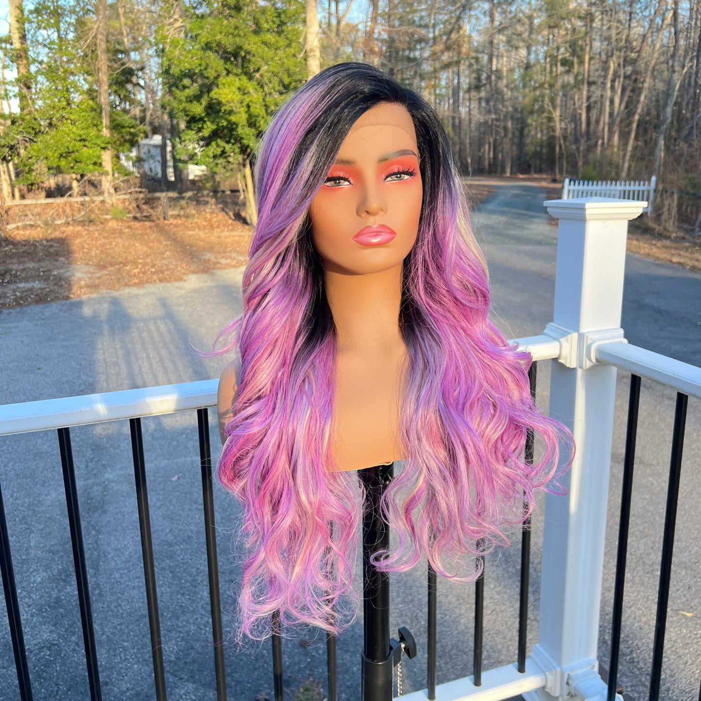 Ellie - Purple Synthetic lace front Wig