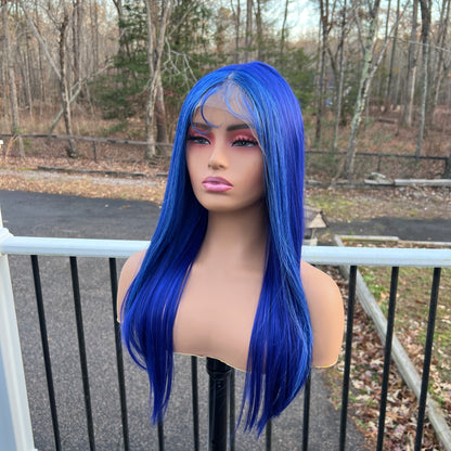 Blue bone straight lace front wig - Motown Tress Cyrus - FHBLUE