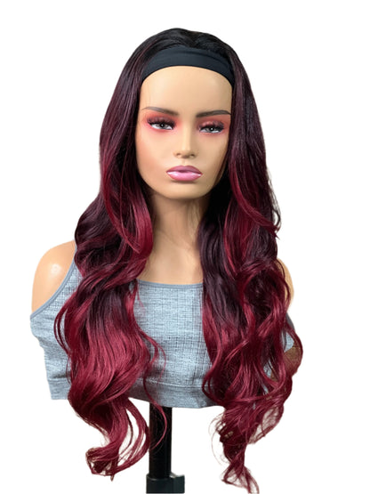 Sophia - 99J 28" Synthetic Headband wig