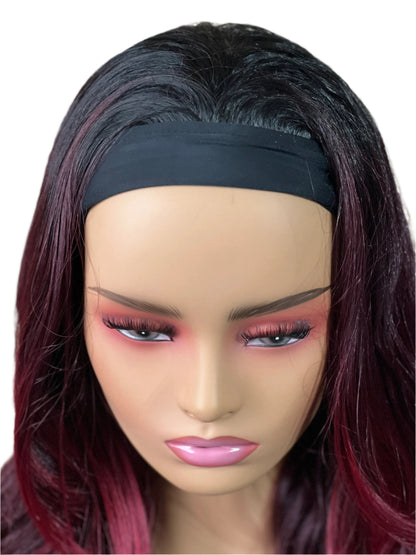 Sophia - 99J 28" Synthetic Headband wig