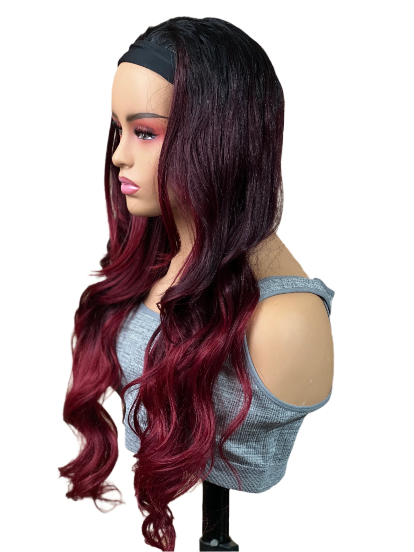 Sophia - 99J 28" Synthetic Headband wig