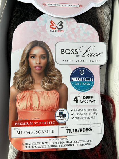 Bobbi Boss MLF545 Isobelle Premium Fiber Lace Front Red Wig - TTL1B/RDBG