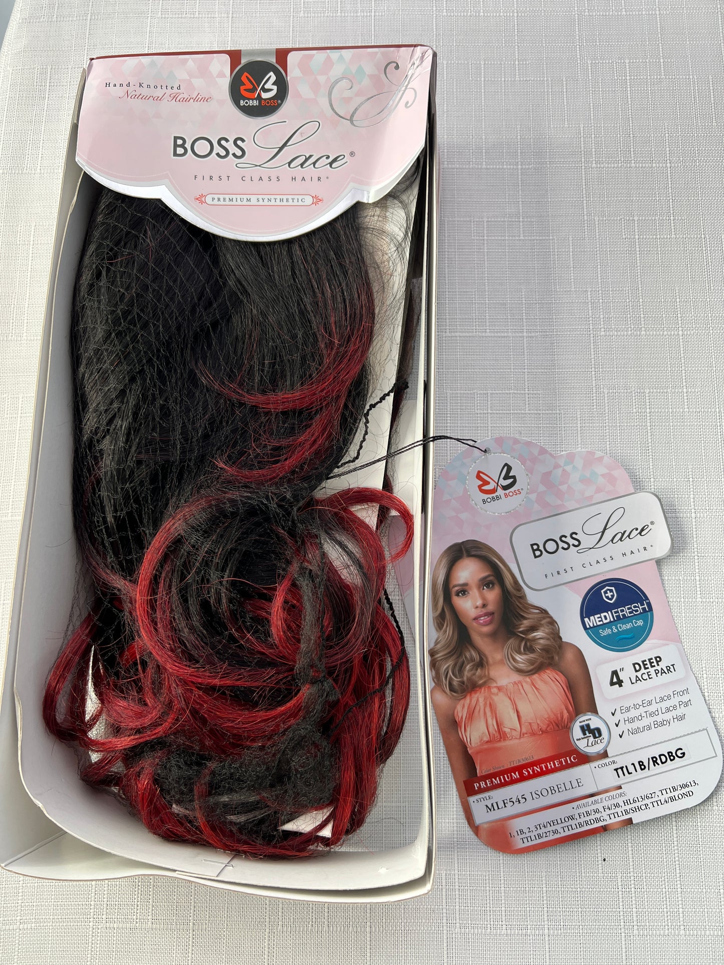 Bobbi Boss MLF545 Isobelle Premium Fiber Lace Front Red Wig - TTL1B/RDBG