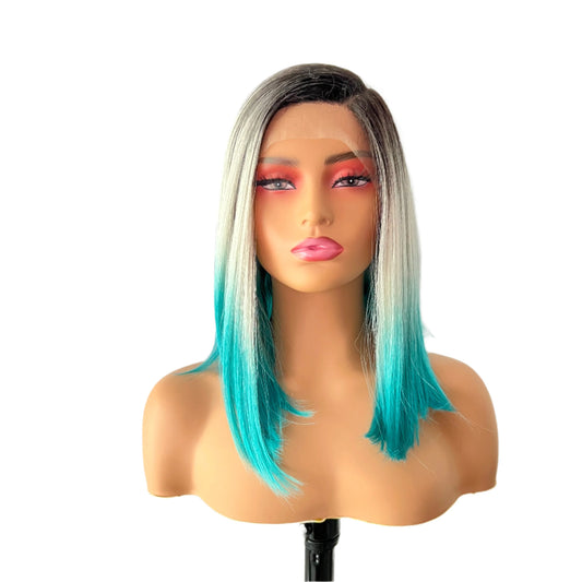 Teal wig Motown Tress Synthetic Curve Part Let's Lace Wig - LDP CURVE2